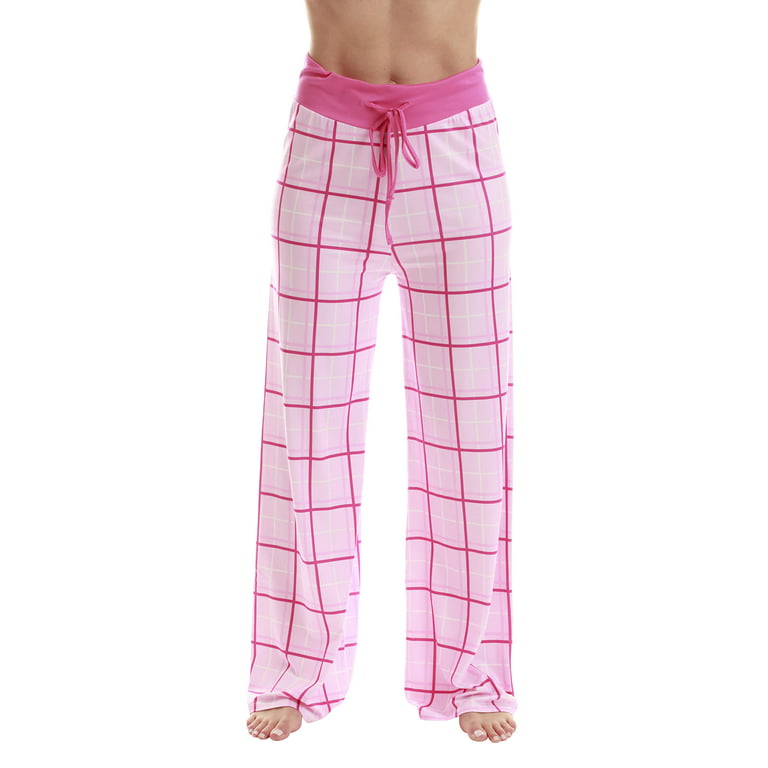 Just Love Women Buffalo Plaid Pajama Pants Sleepwear (Pink Plaid, Medium) 