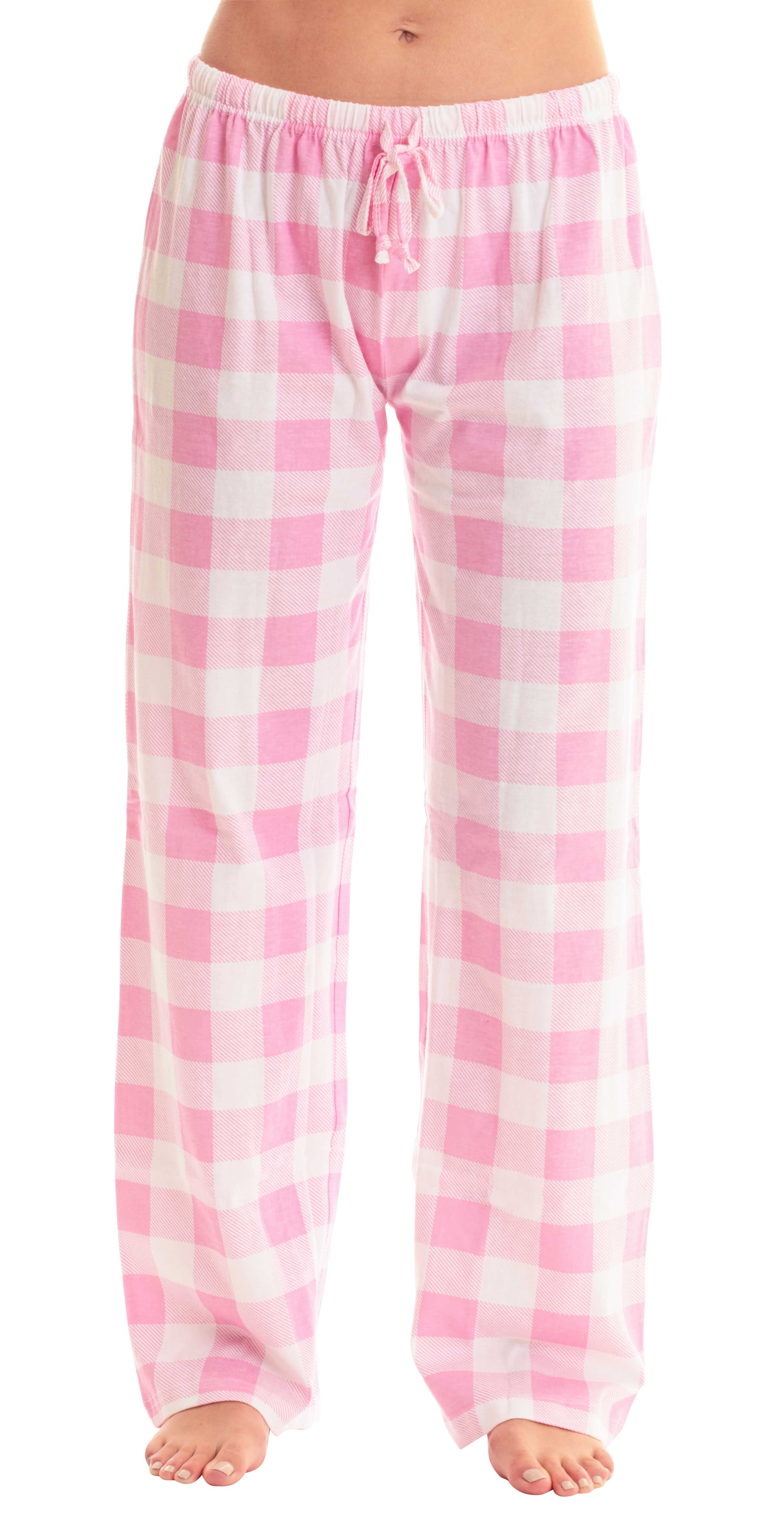 Just Love Women Buffalo Plaid Pajama Pants Sleepwear. (Pink White Buffalo  Plaid, 1X)