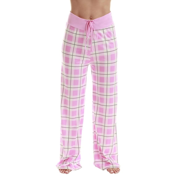 Just Love Women Buffalo Plaid Pajama Pants Sleepwear (Pink White Plaid, 1X)