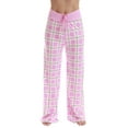 thumbnail image 1 of Just Love Women Buffalo Plaid Pajama Pants Sleepwear (Pink White Plaid, X-Small), 1 of 3