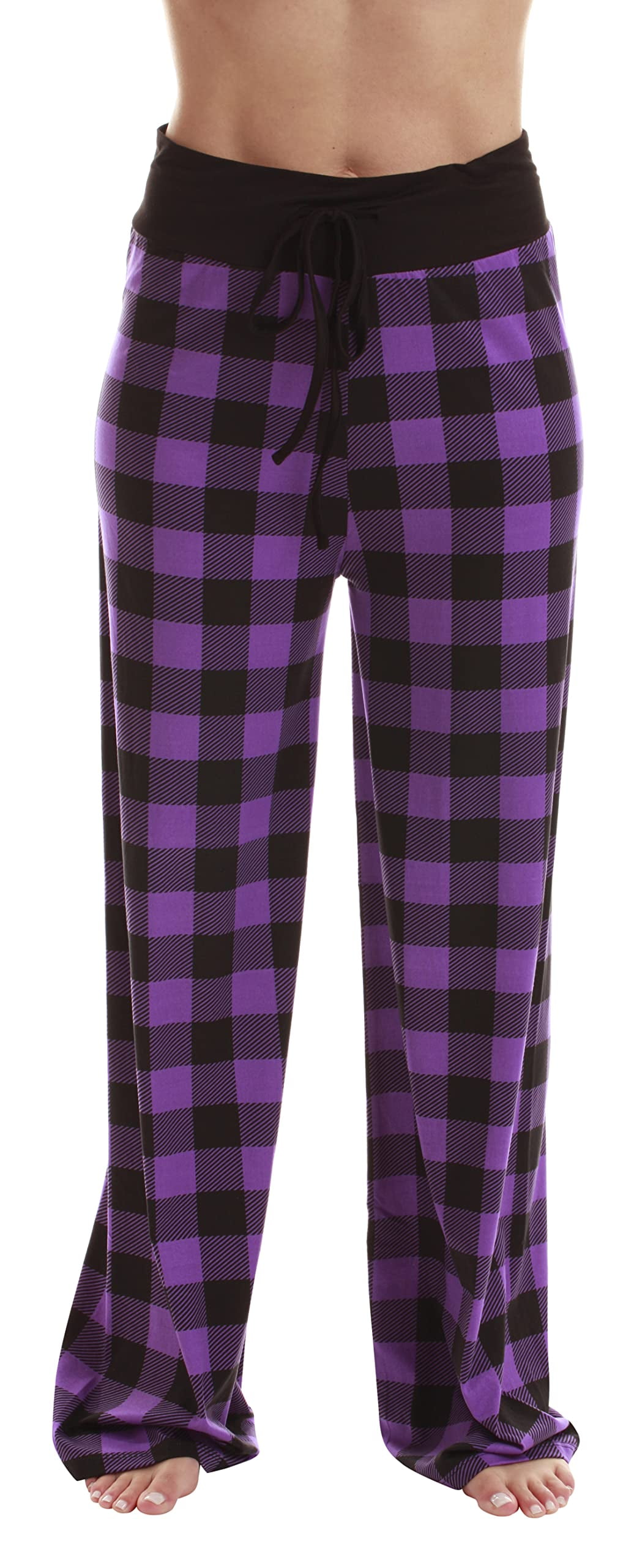 Just Love Women Buffalo Plaid Pajama Pants Sleepwear (Purple Black ...