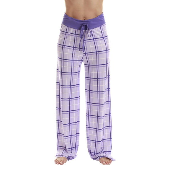 Just Love Women Buffalo Plaid Pajama Pants Sleepwear (Purple Plaid, Medium)