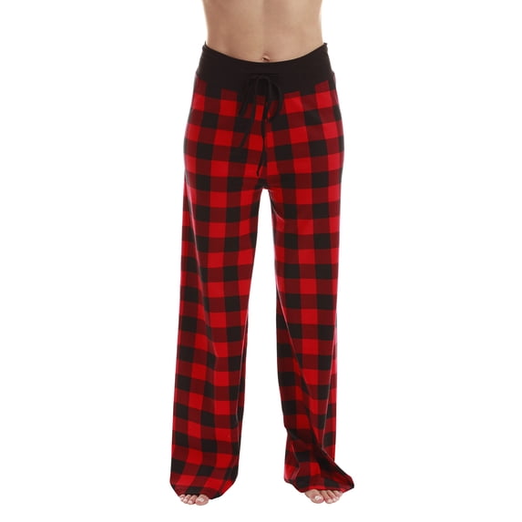Just Love Women Buffalo Plaid Pajama Pants Sleepwear (Red Black Buffalo Plaid, 2X)