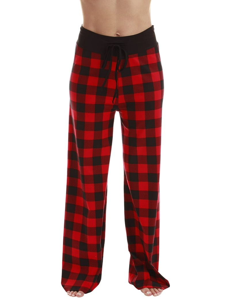 Just Love Women Buffalo Plaid Pajama Pants Sleepwear (Red Black