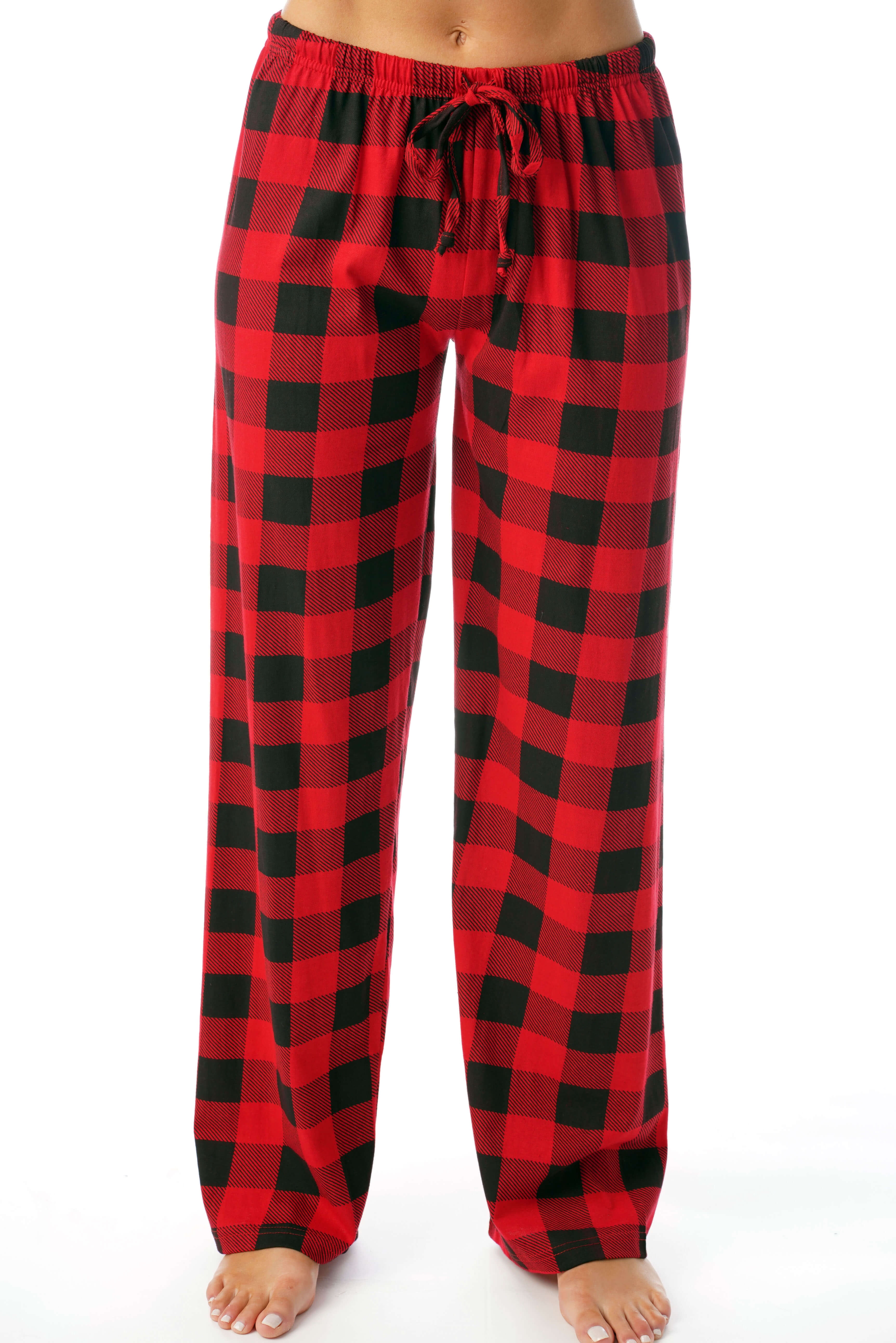 Just Love Women Buffalo Plaid Pajama Pants Sleepwear. (Red Black