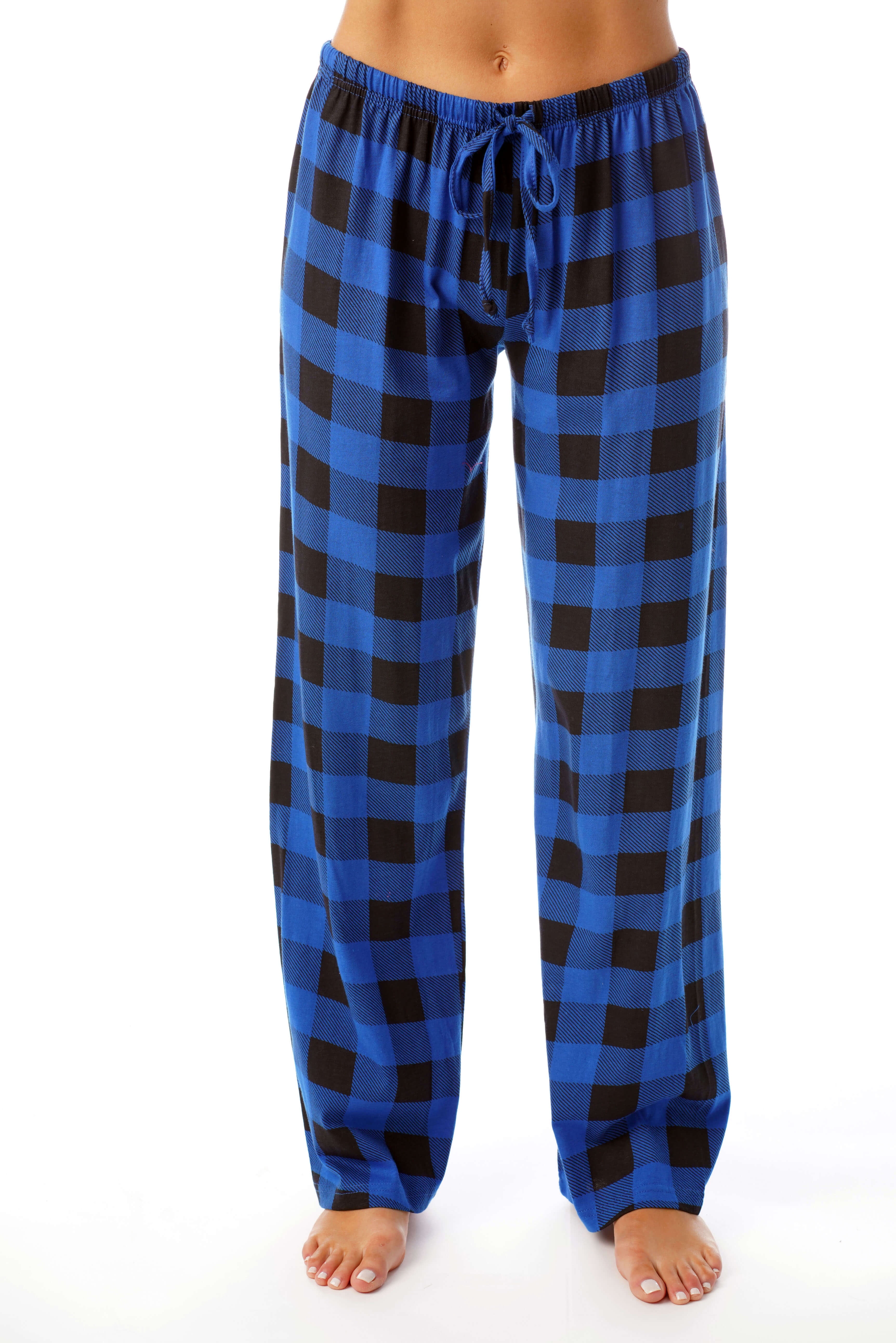 Just Love Women Buffalo Plaid Pajama Pants Sleepwear. (Purple Black Buffalo  Plaid, Small)
