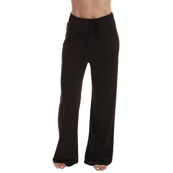 Just Love Women Buffalo Plaid Pajama Pants Sleepwear (Solid Black, 2X)