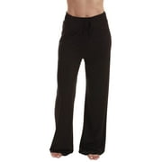 Just Love Women Buffalo Plaid Pajama Pants Sleepwear (Solid Black, Large)
