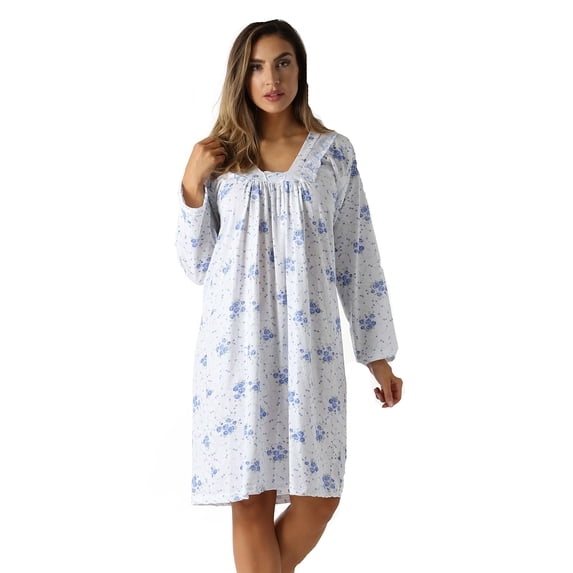 Just Love Women Nightgown - Soft and Comfortable Sleepwear for Lounging and Sleeping (Blue, 2X)