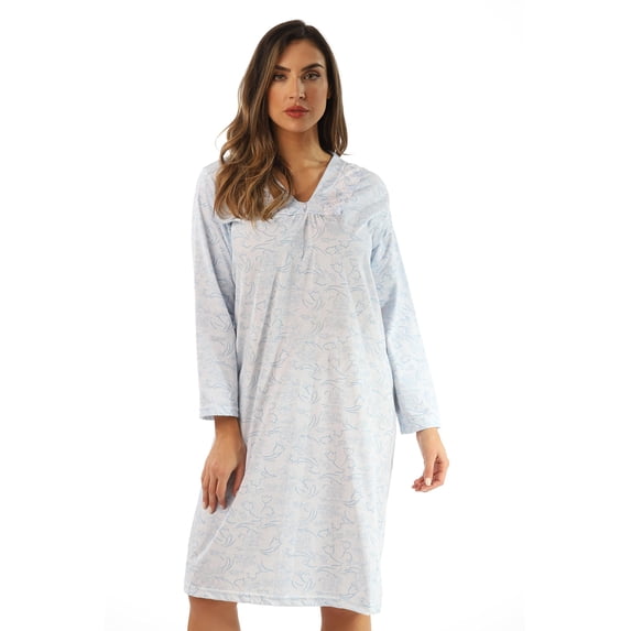 Just Love Women Nightgown - Soft and Comfortable Sleepwear for Lounging and Sleeping (Blue Tulip, X-large)