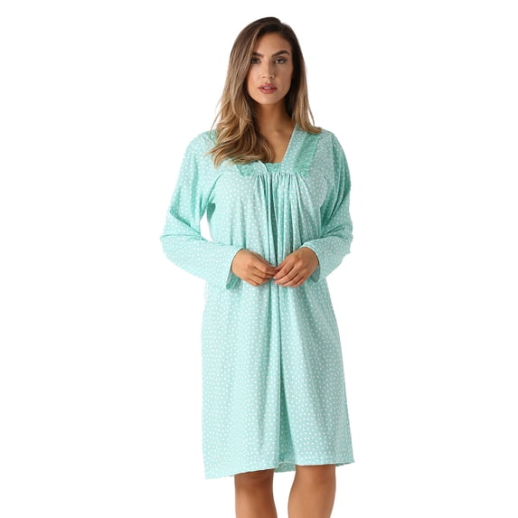 Just Love Women Nightgown - Soft and Comfortable Sleepwear for Lounging and Sleeping (Mint Mini Hearts, Small)