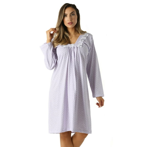 Just Love Women Nightgown - Soft and Comfortable Sleepwear for Lounging and Sleeping (Purple Mini Hearts, 3X)