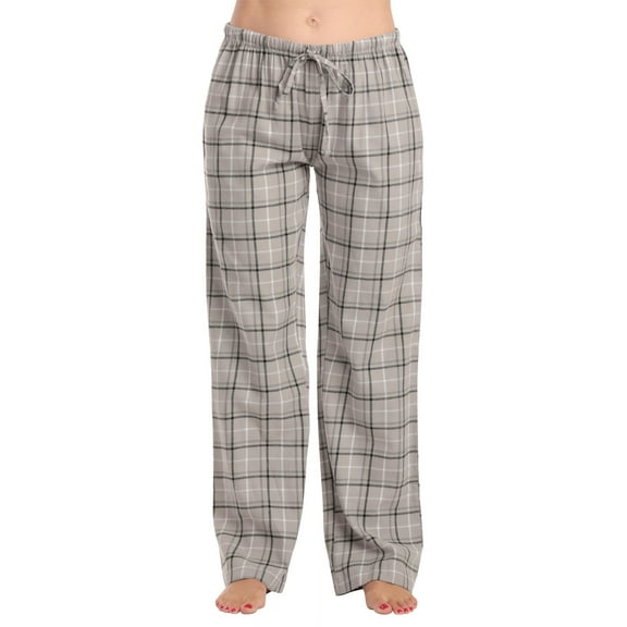 Just Love Women Pajama Pants 7051-10774-XS-SIOC (Grey Plaid - 100% Cotton Flannel, Medium)
