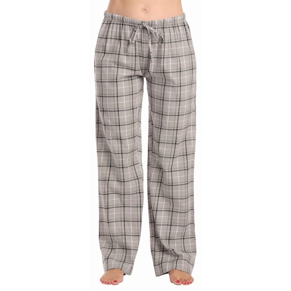 Just Love Women Pajama Pants 7051-10774-XS-SIOC (Grey Plaid - 100% Cotton Flannel, X-Small)
