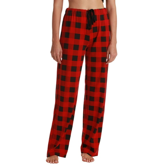 Just Love Women Pajama Pants / PJs / Sleepwear (Buffalo Plaid Red Black, 2X)
