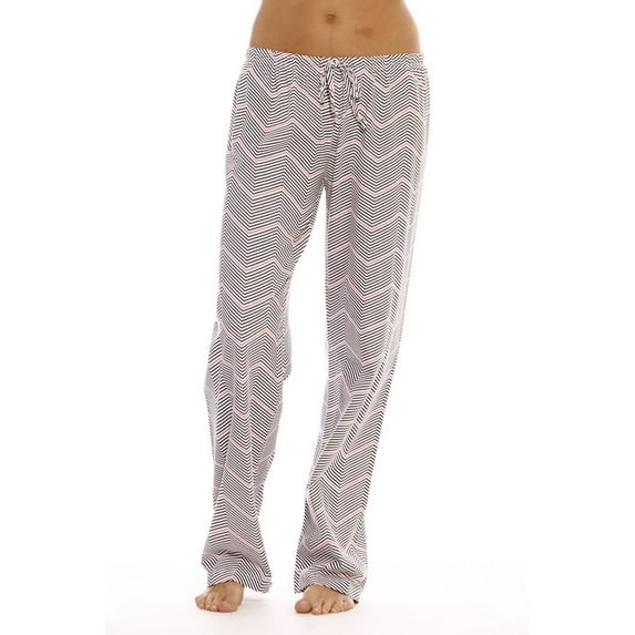 Just Love Women Pajama Pants / Sleepwear (Black / Pink Chevron, 2X)