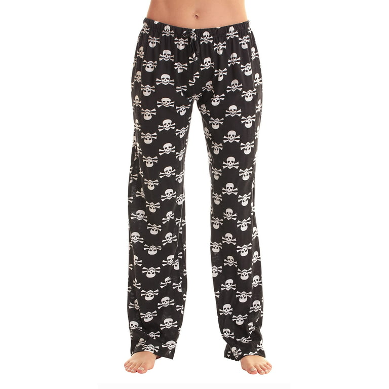 Just Love Women Pajama Pants Sleepwear (Black - Skeleton, 3X