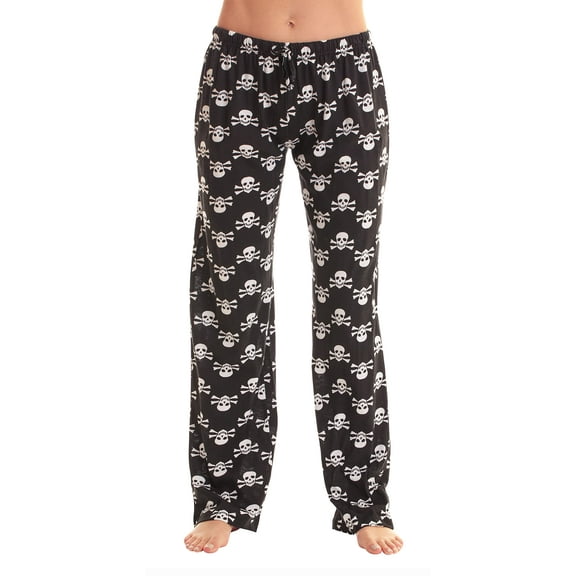 Just Love Women Pajama Pants Sleepwear (Black - Skeleton, Large)