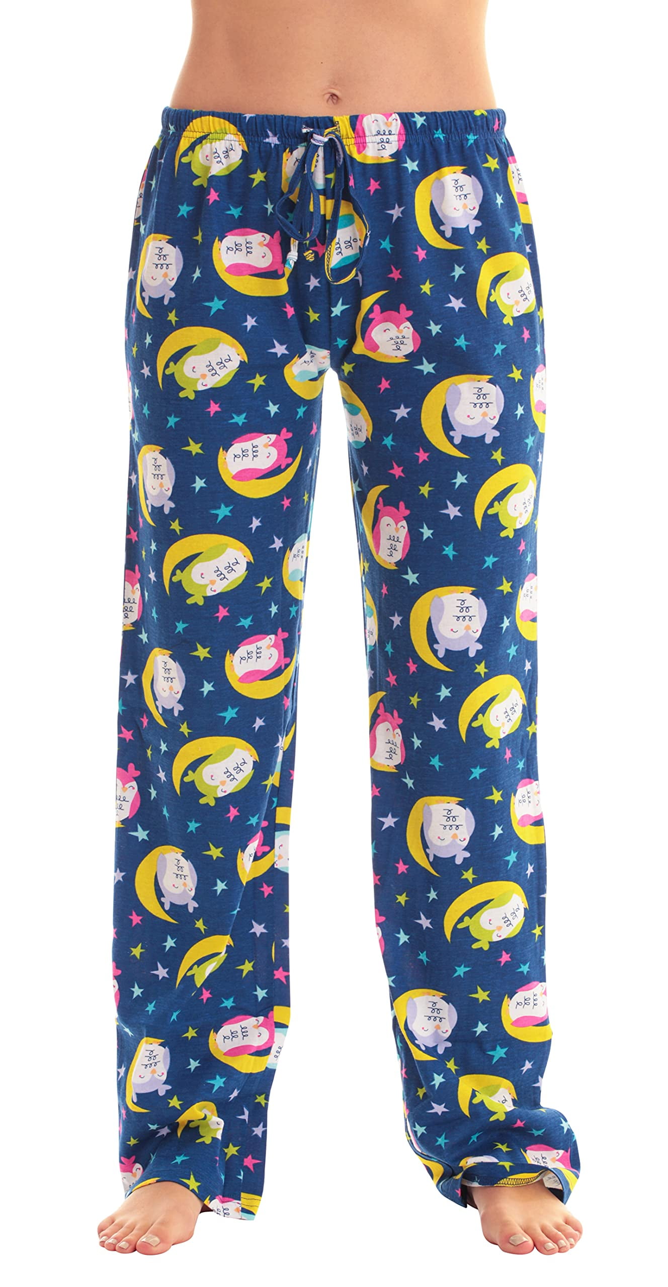 Just Love Women Pajama Pants Sleepwear (Blue Moonstruck Owl, 3X