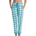 thumbnail image 1 of Just Love Women Pajama Pants Sleepwear (Blue White Plaid Jogger, Large), 1 of 3