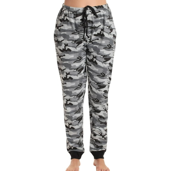 Just Love Women Pajama Pants Sleepwear (Grey - Camouflage, Large)