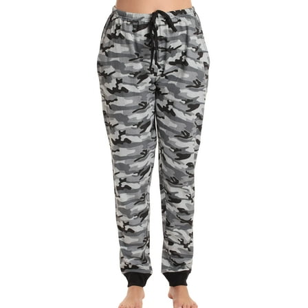 Just Love Women Pajama Pants Sleepwear (Grey - Camouflage, Small)