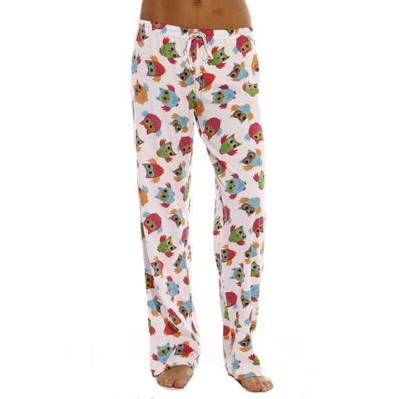 Just Love Women Pajama Pants / Sleepwear / Holiday Prints (Flying Owls White, 1X)
