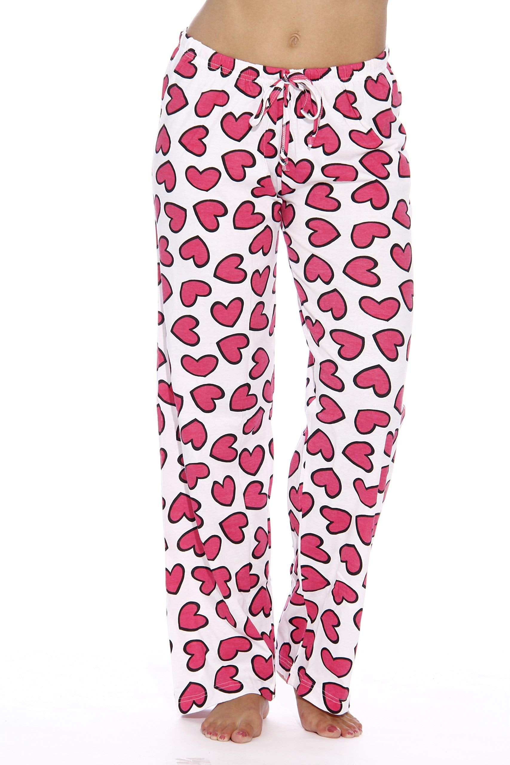 Just Love Women Pajama Pants Sleepwear Holiday Prints Hearts White Medium Walmart