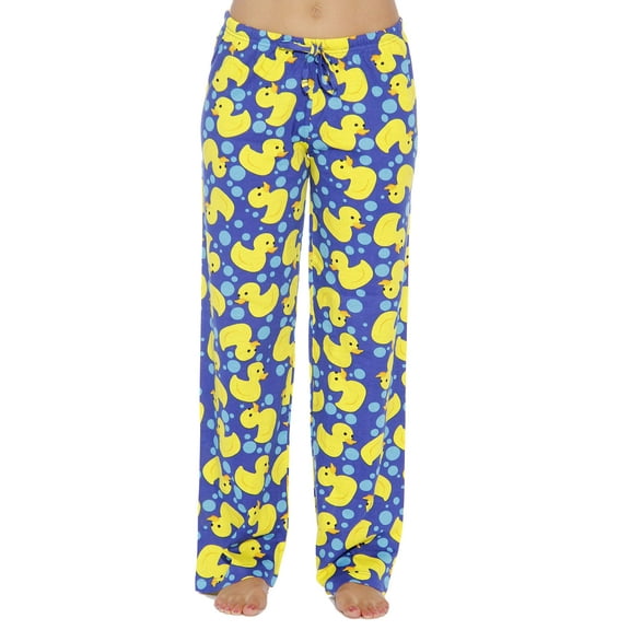 Just Love Women Pajama Pants / Sleepwear / Holiday Prints (Rubber Ducky Royal, X-Large)