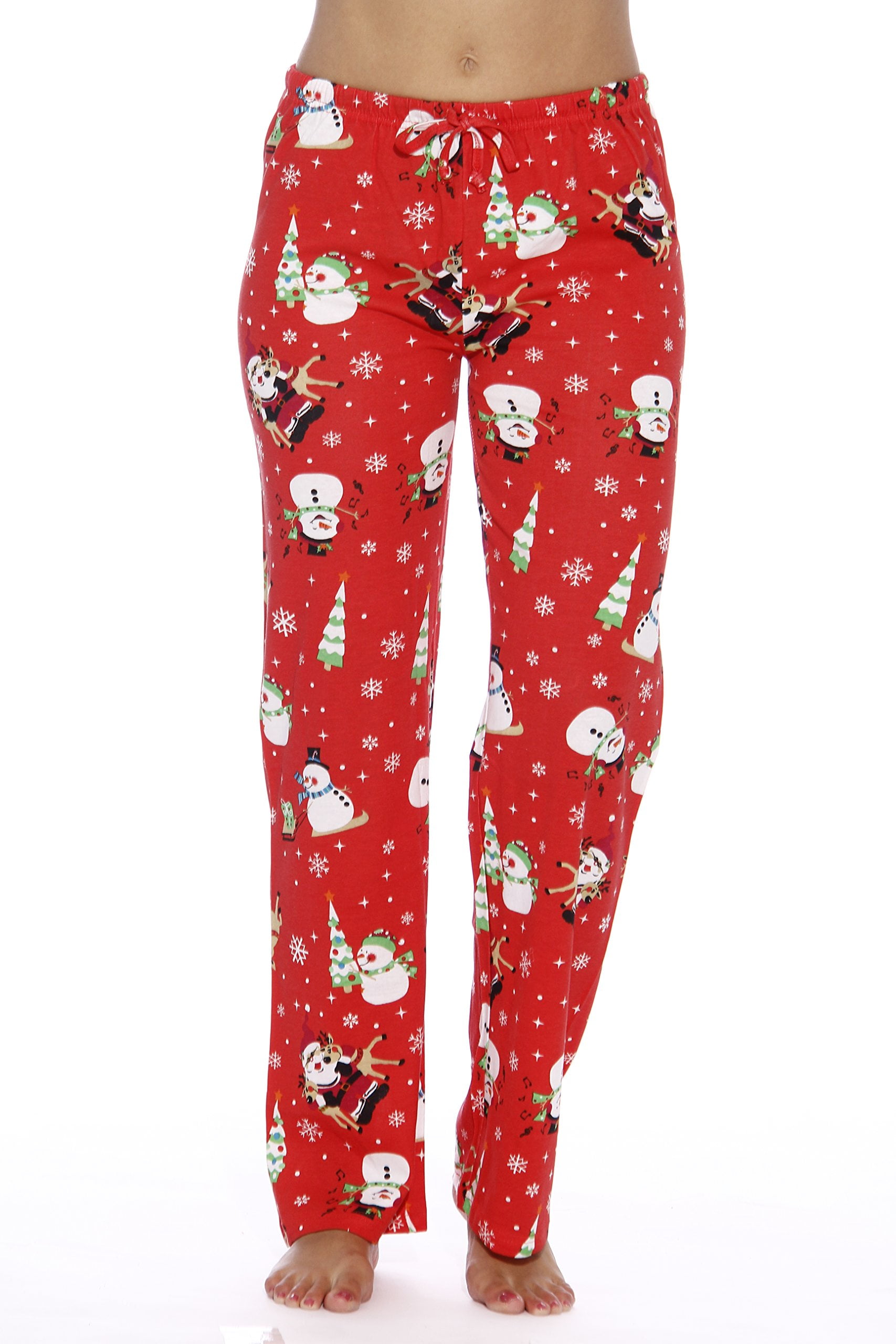 Just Love Women Pajama Pants / Sleepwear / Holiday Prints (Snowman Red, 2X)  