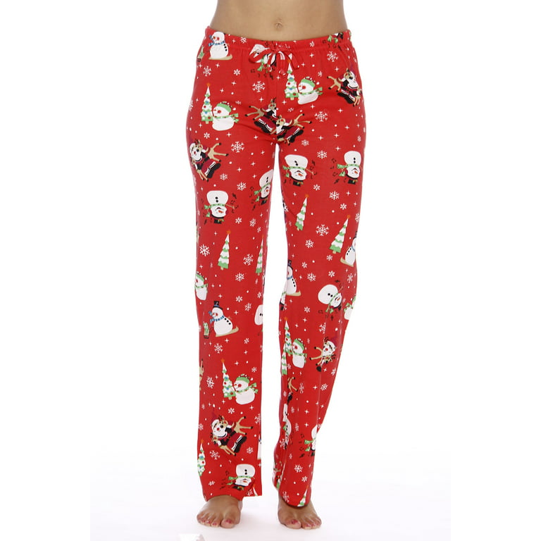 Just Love Women Pajama Pants / Sleepwear / Holiday Prints (Snowman Red, 2X)  