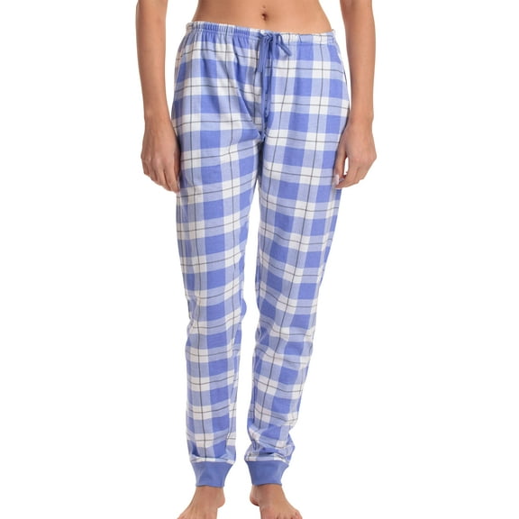 Just Love Women Pajama Pants Sleepwear Joggers (Periwinkle Plaid Jogger, Medium)