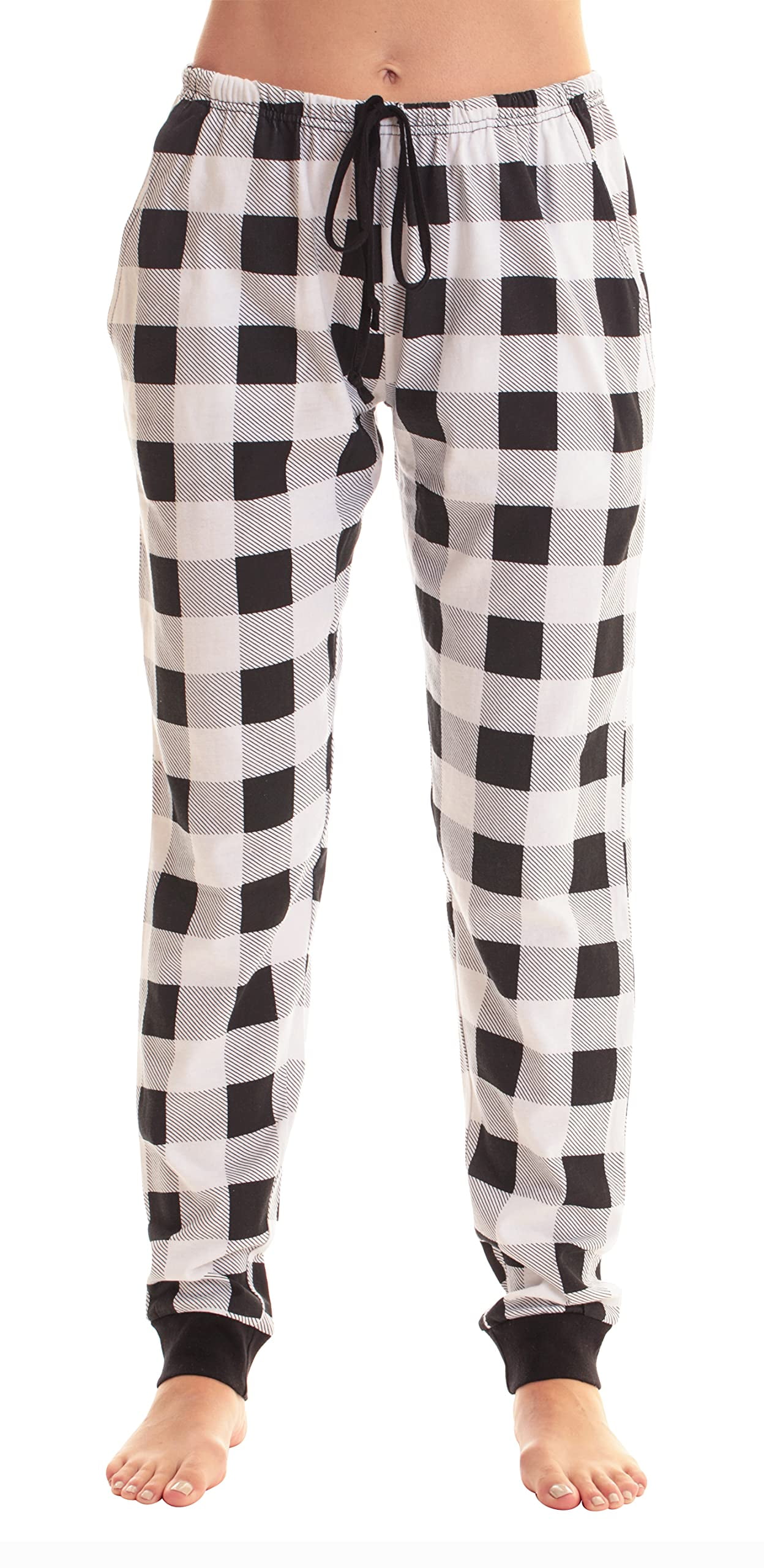 Just Love Women Buffalo Plaid Pajama Pants Sleepwear. (Grey White