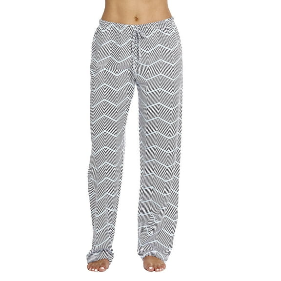 Just Love Women Pajama Pants Sleepwear (Navy / Aqua Chevron, X-Large)