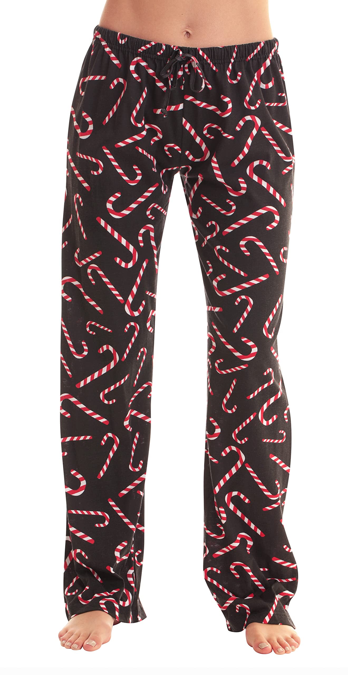 Just Love Women Pajama Pants Sleepwear PJs Black Candy Cane