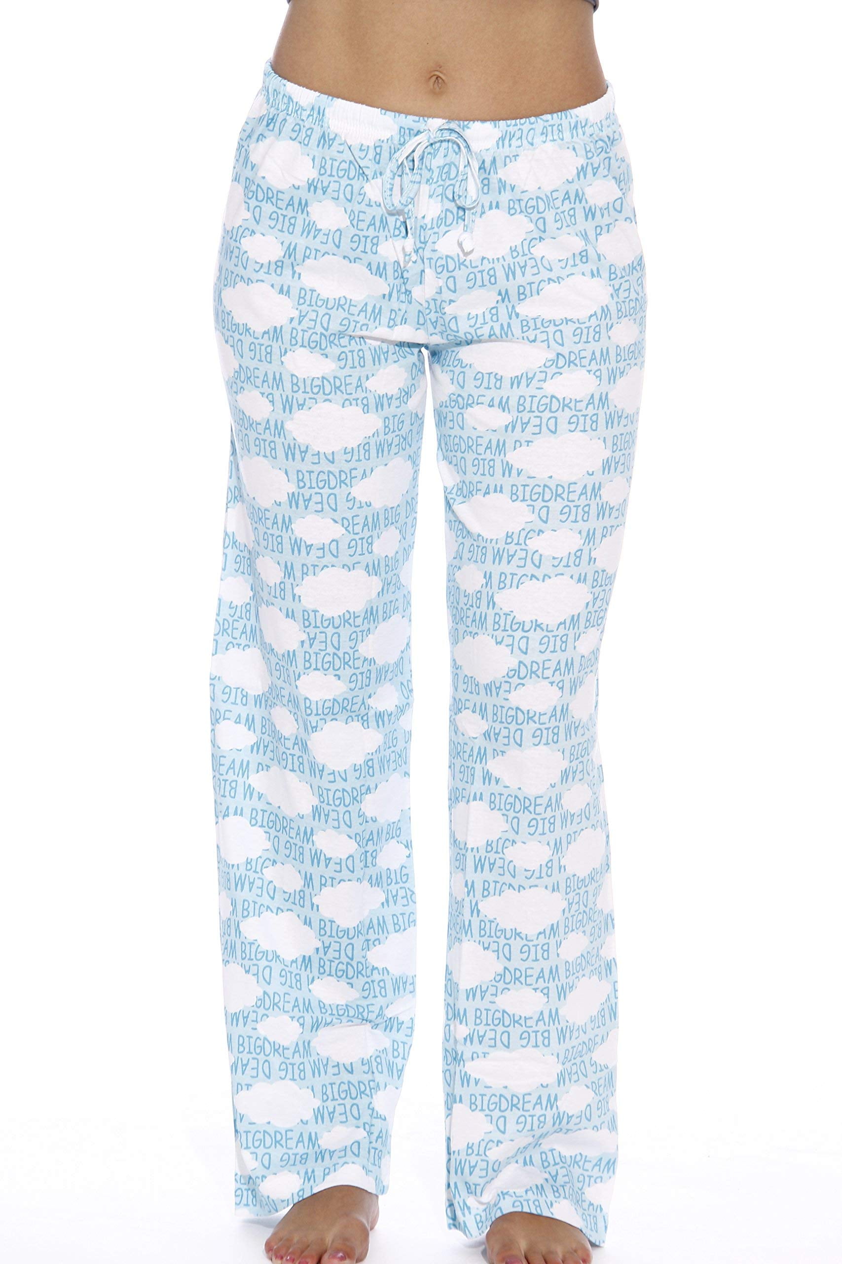 Just Love Women Pajama Pants / Sleepwear / Holiday Prints (Hearts White,  Medium)
