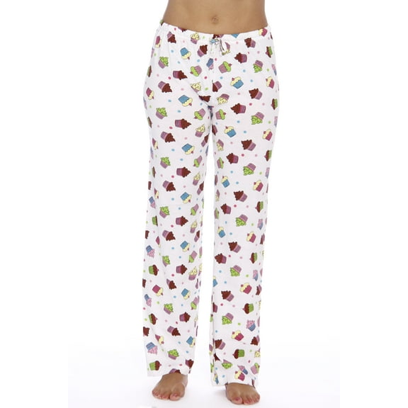 Just Love Women Pajama Pants / Sleepwear / PJs (Cupcake White, Large)