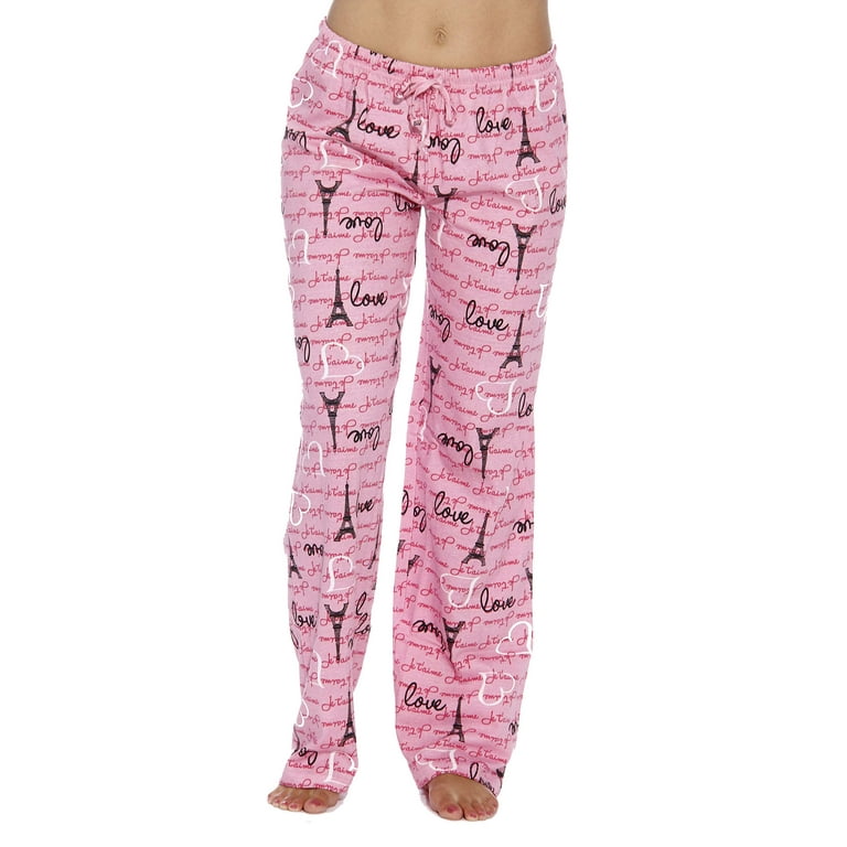 Just Love Women Pajama Pants / Sleepwear / PJs (Love Paris Pink, Medium)
