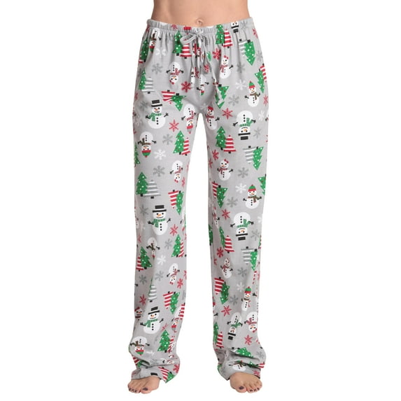 Just Love Women Pajama Pants Sleepwear Pajamas 6324-10764-1X (1X, Grey - Xmas Snowman)