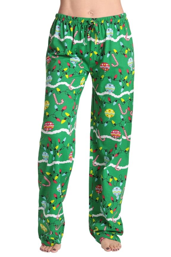 Women Pajama Pants Sleepwear Pajamas 6324-10766-3X (3X, Green - Decorated Tree)
