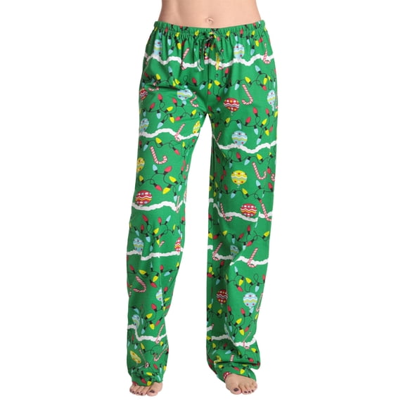 Just Love Women Pajama Pants Sleepwear Pajamas 6324-10766-XL (X-Large, Green - Decorated Tree)
