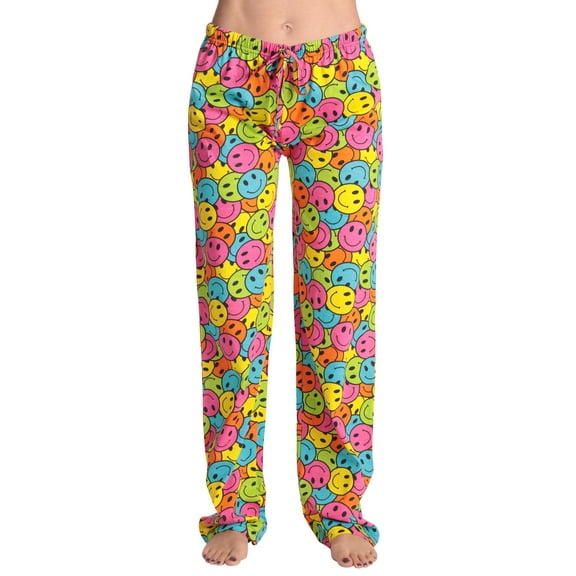 Just Love Women Pajama Pants Sleepwear Pajamas 6324-10768-M (Medium, Multi - Tossed Smiley)