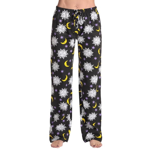 Just Love Women Pajama Pants Sleepwear Pajamas 6324-10772-L (Large, Black - Astro Moon Sky)