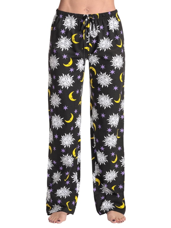 Women Pajama Pants Sleepwear Pajamas 6324-10772-L (Large, Black - Astro Moon Sky)