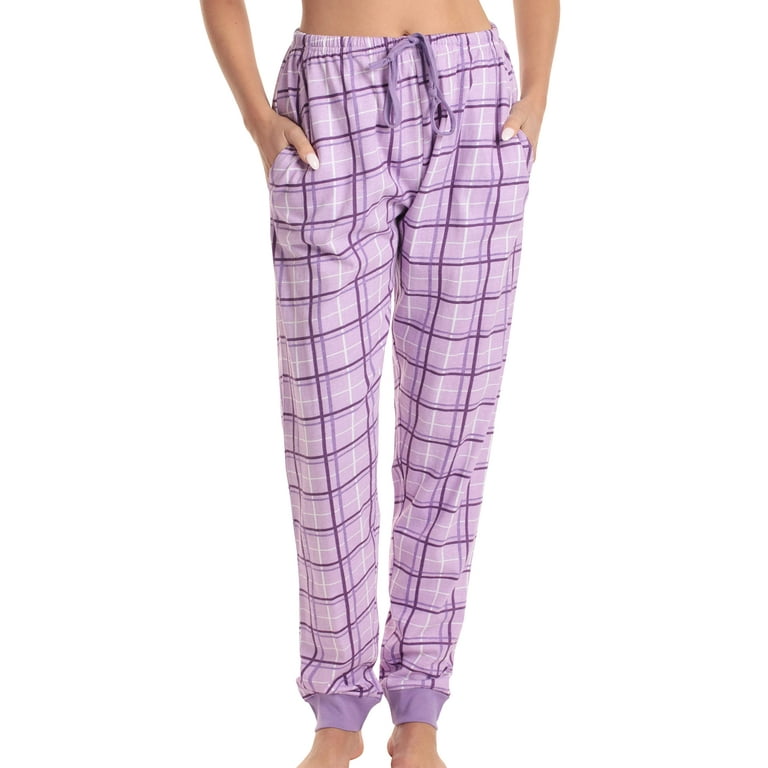 Just Love Women Pajama Pants Sleepwear Purple Plaid 3X