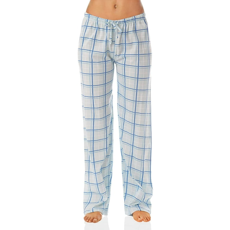 Just Love Women Plaid Pajama Pants Sleepwear 6324-COR-10281-1X (Blue Plaid,  3X) 