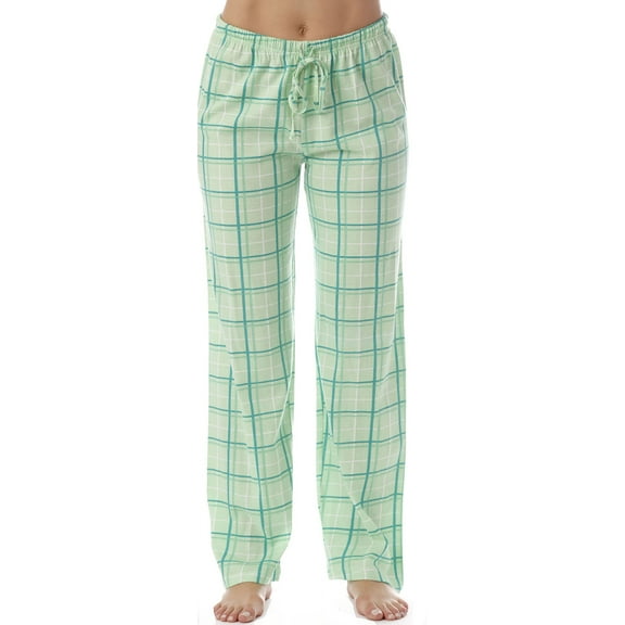 Just Love Women Plaid Pajama Pants Sleepwear 6324-COR-10281-1X (Mint Plaid, Small)