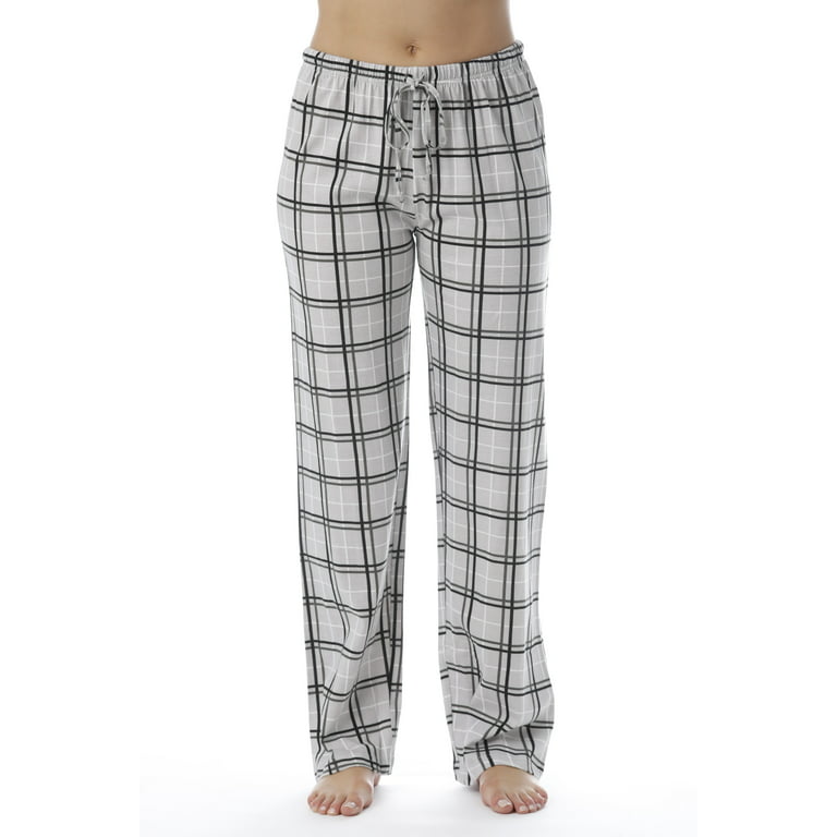 Just Love Women Plaid Pajama Pants Sleepwear (Grey Plaid, X-Small)