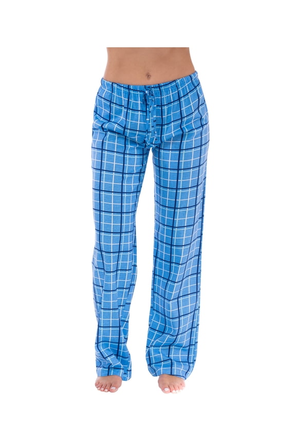 Women Plaid Pajama Pants Sleepwear (Navy Plaid, 3X)