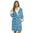 thumbnail image 1 of Just Love Women's Plush Velour Robe – Soft Hooded Bathrobe for Lounging and Relaxing (Turquoise, Medium), 1 of 2